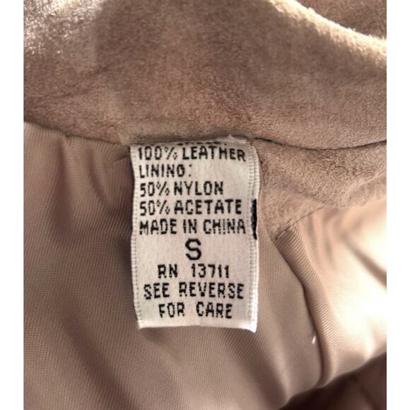 Vintage Blush Pink 100% Suede Leather Jacket Patina Small - Picture 8 of 13